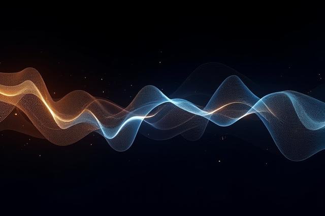 Graphique abstrait représentant des ondes sonores et la créativité